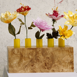 <p><strong><a href=ettore-sottsass.html class=link-lightbox>Ettore Sottsass</a></strong><br />Twenty-seven Woods for a Chinese Artificial Flower</p><p><strong>“ Z “</strong><br />Flower vase in poplar briar and Murano blown glass.<br />66 x 24 x h. 33 cm.</p><p>Limited edition of 12 signed and numbered pieces.</p>